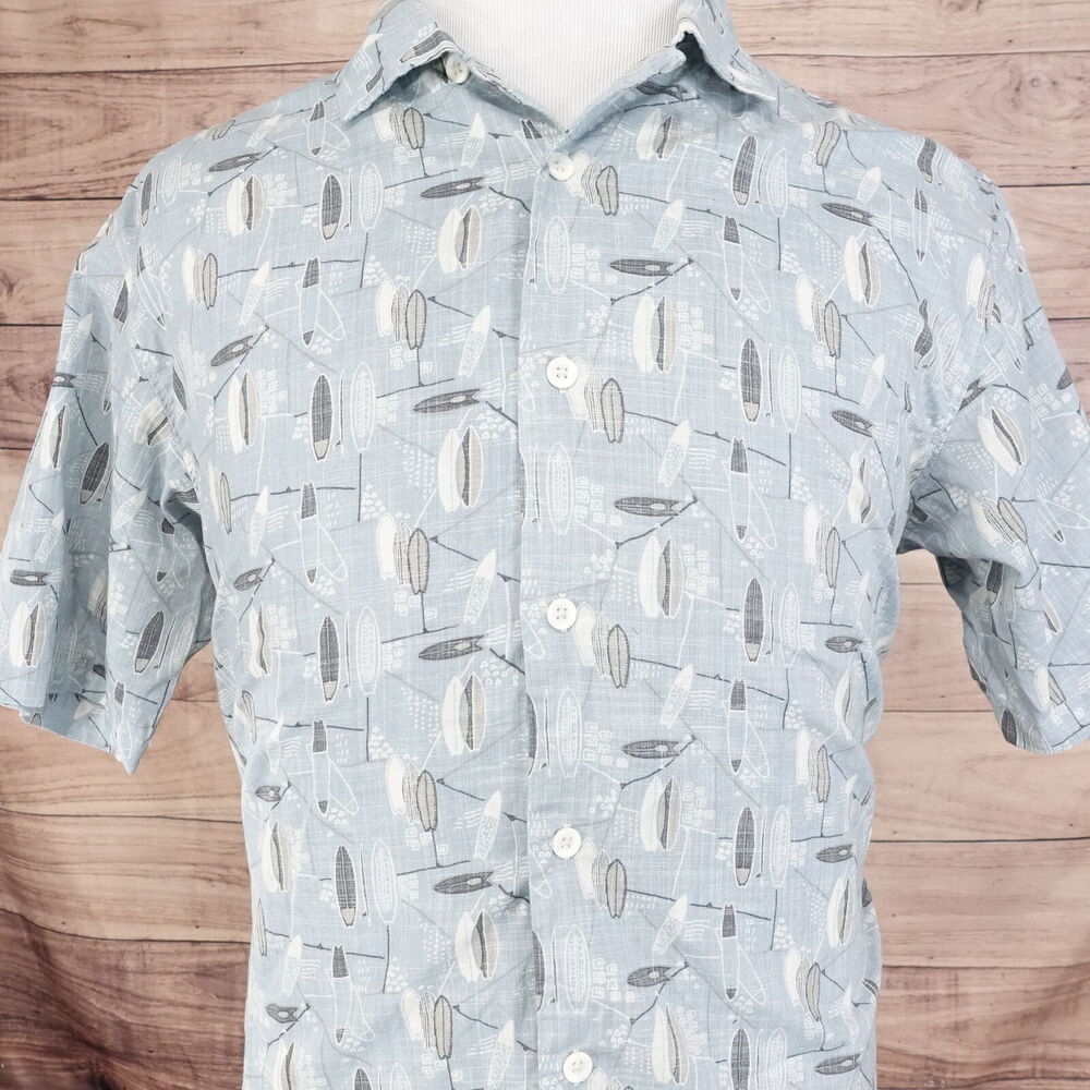 RED HEAD BRAND CO SHORT SLEEVE‎ BLUE SURF BOARDS BUTTON UP SHIRT MENS SZ M